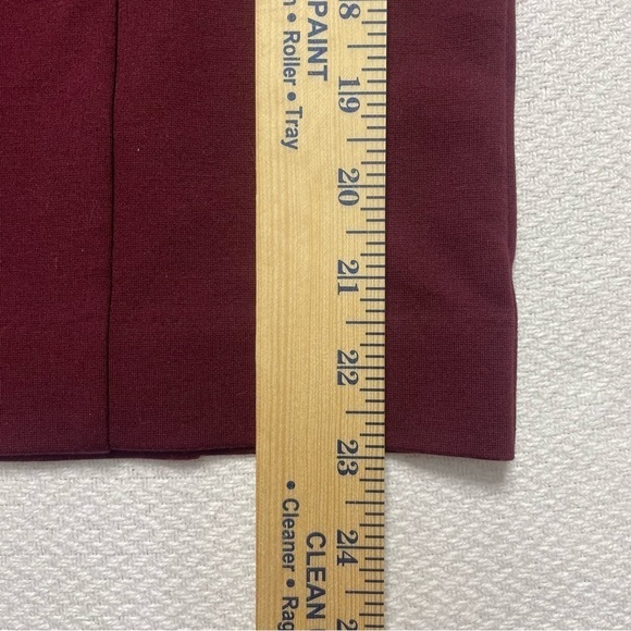 Ann Taylor Factory Pencil Skirt Size Medium Burgundy Wine Elastic Waist Stretchy - Picture 11 of 15